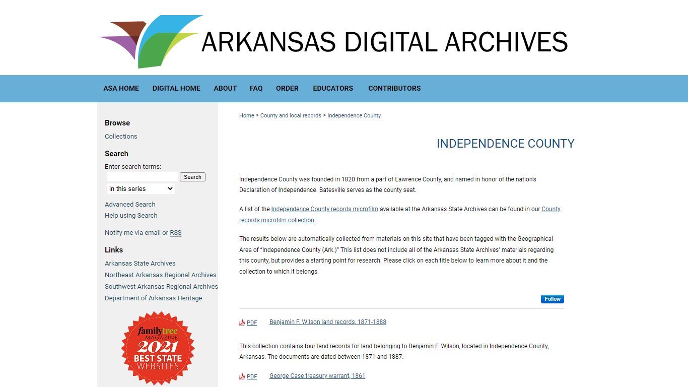 Independence County | County and local records - Arkansas