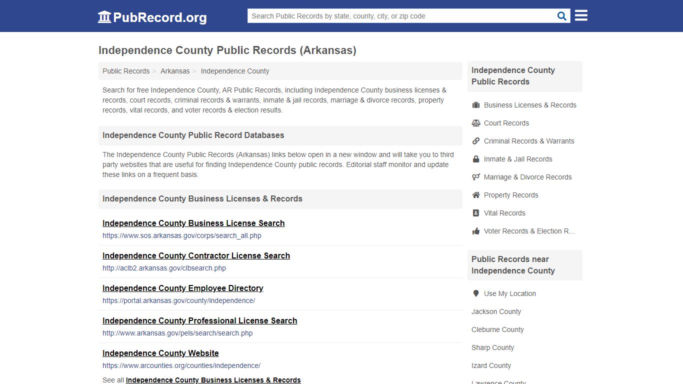 Independence County Public Records (Arkansas)