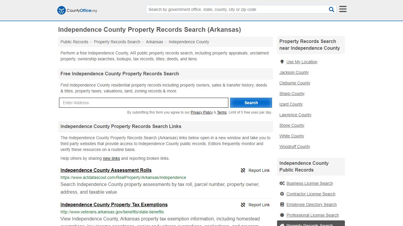 Independence County Property Records Search (Arkansas) - County Office