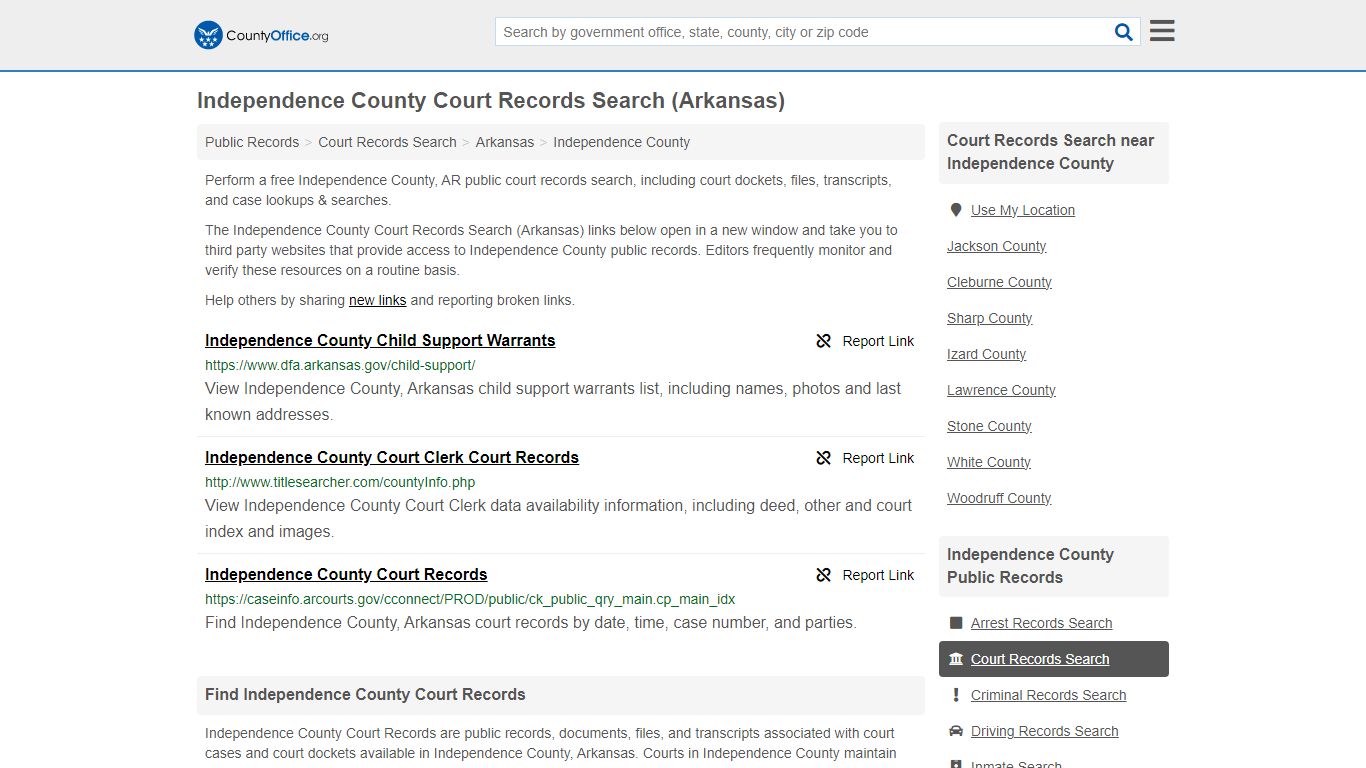 Independence County Court Records Search (Arkansas) - County Office